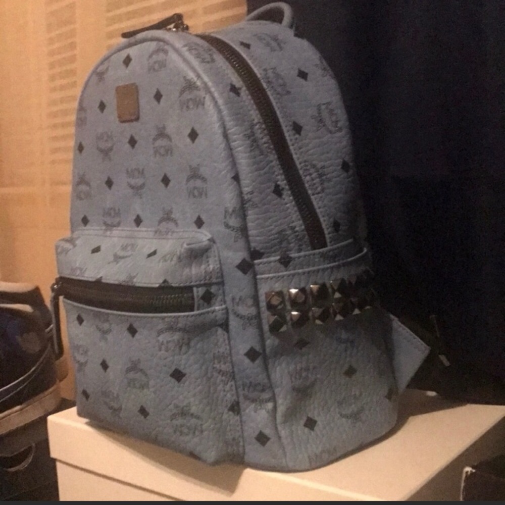 Mcm blue backpack